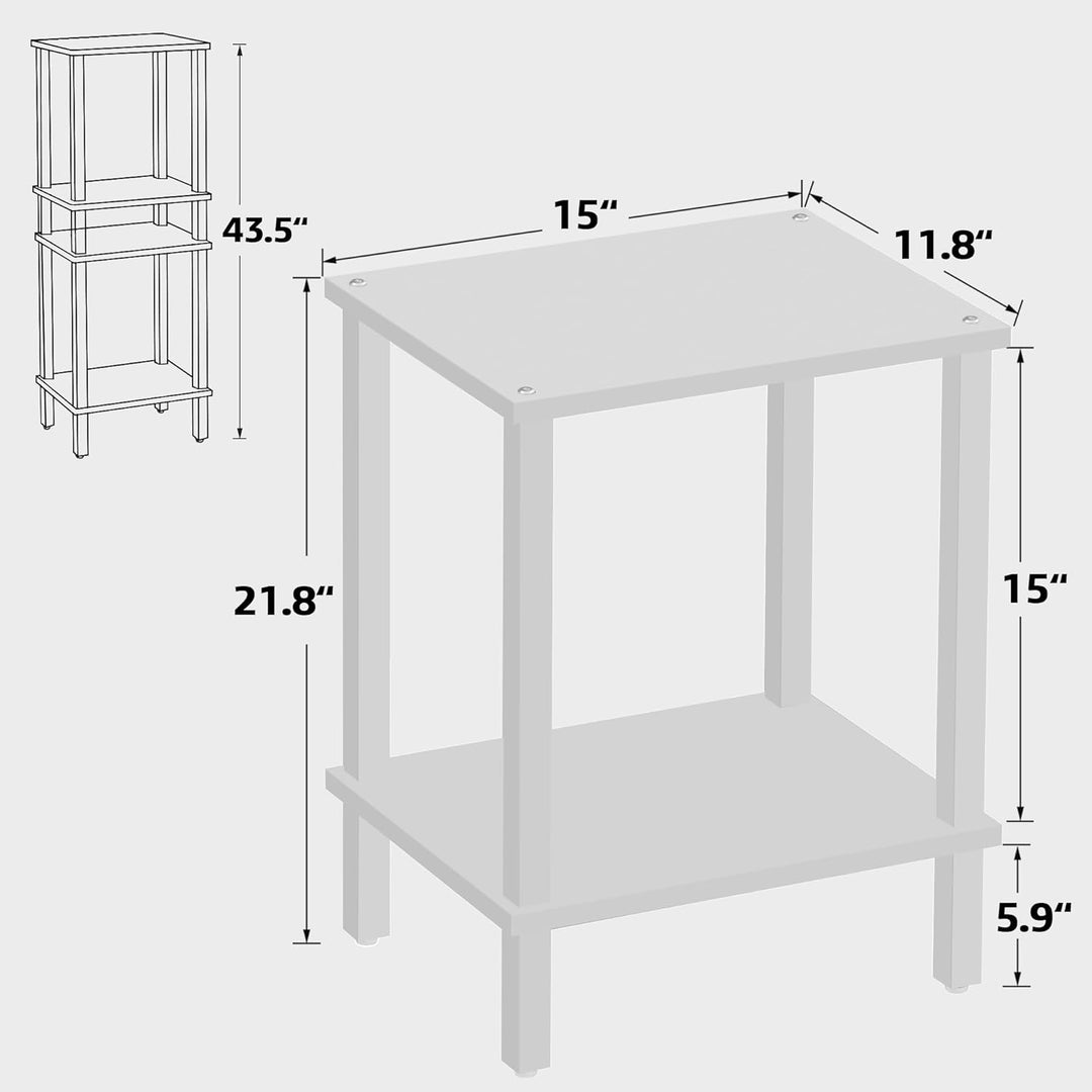 2-Tier Storage Shelf Sofa Table Small Space