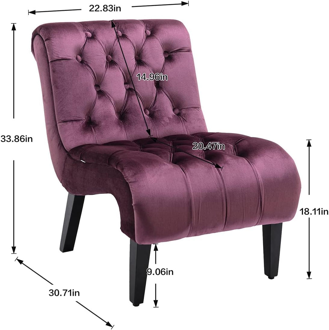 Comfy Velvet Accent Chair, Modern Lounge Chair Purple