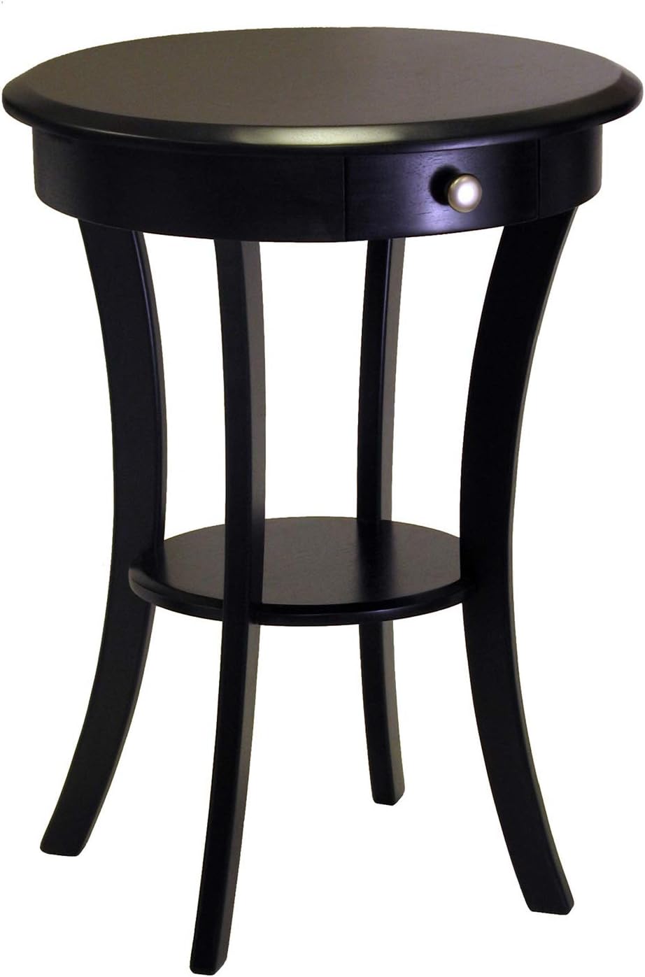 Wood Sasha Black Accent Table 20x20x27