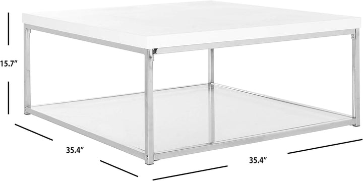 Safavieh Home Glam Coffee Table, White and Chrome