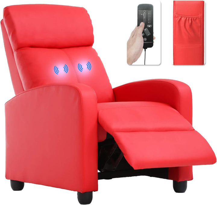 Recliner Chair for Living Room Massage Recliner Sofa(Red)