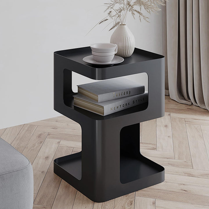 Side Table,Modern end Table,Black Metal nightstand