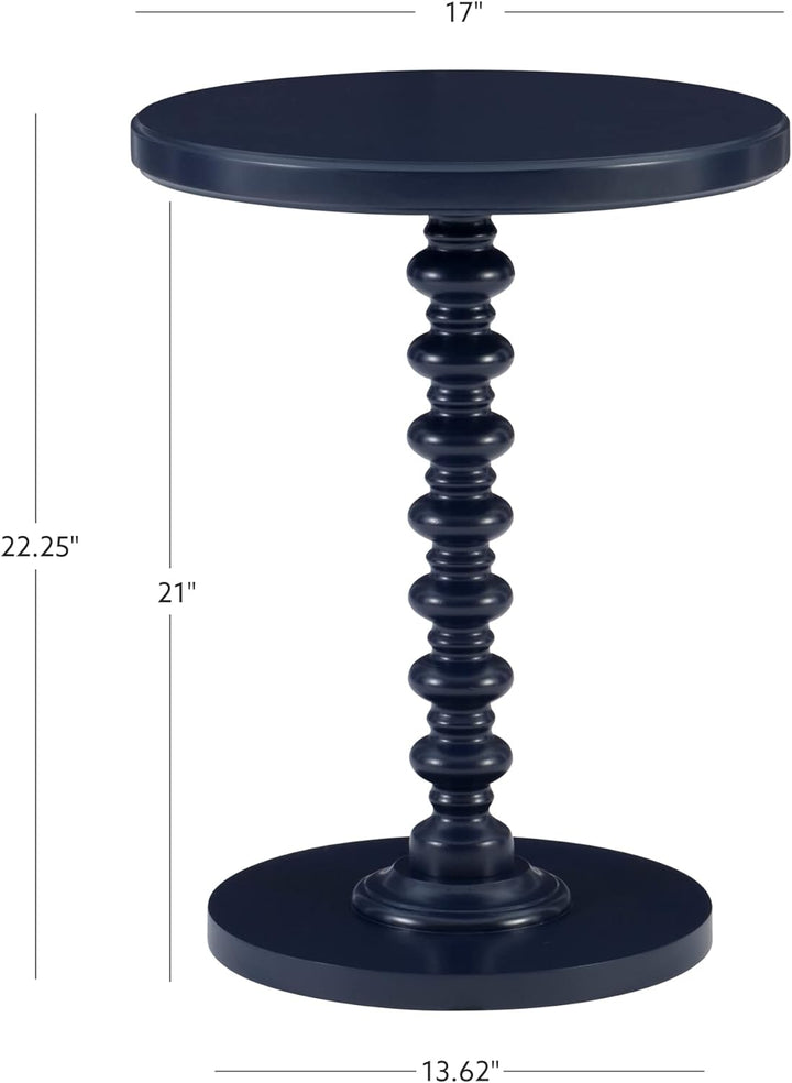 Navy Blue Tarkin Round Pedestal Side Table