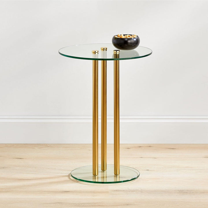 16" Glass Top Side Table - Modern Accent Stand