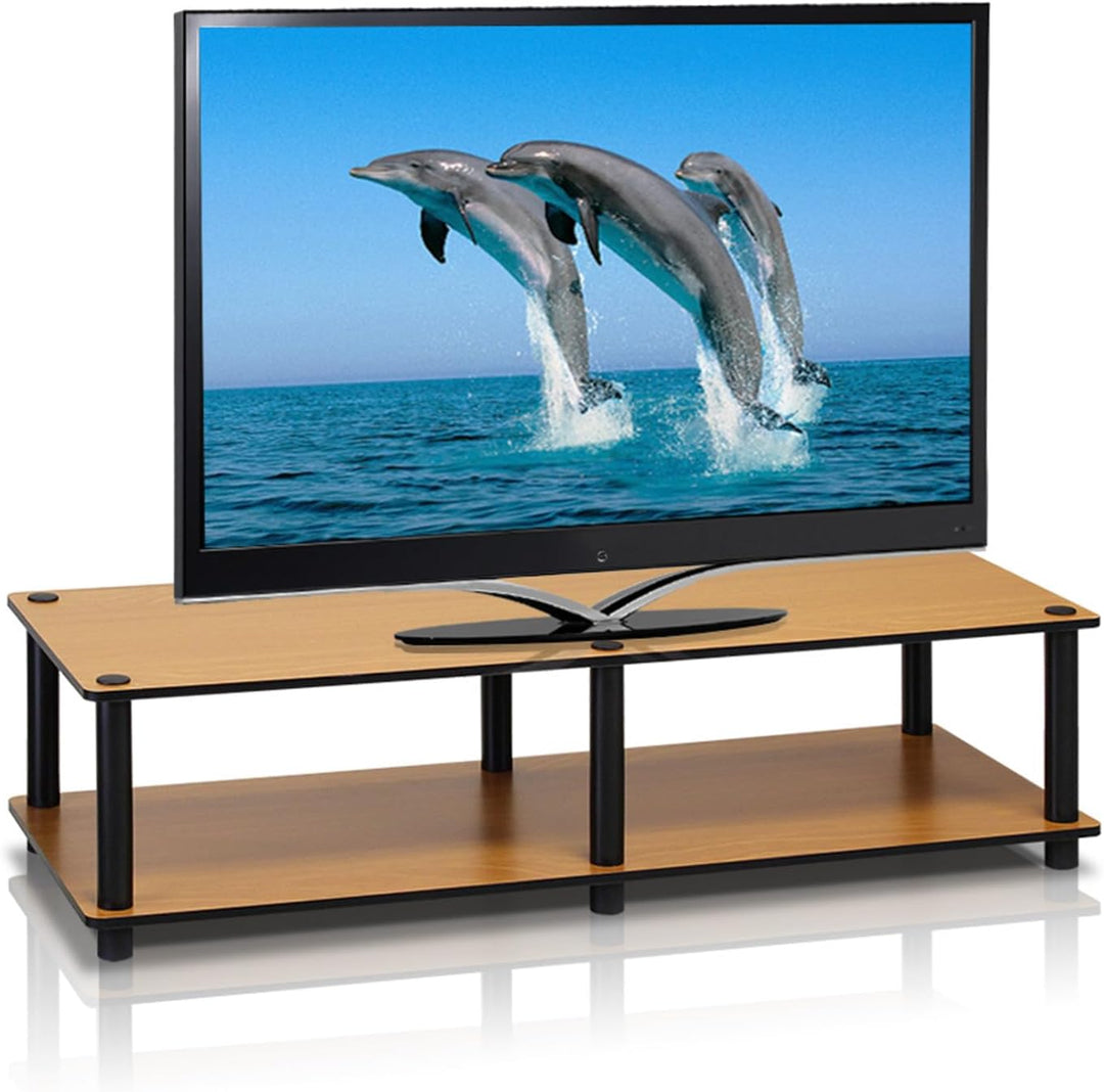 Furinno Wide Light Cherry TV Stand