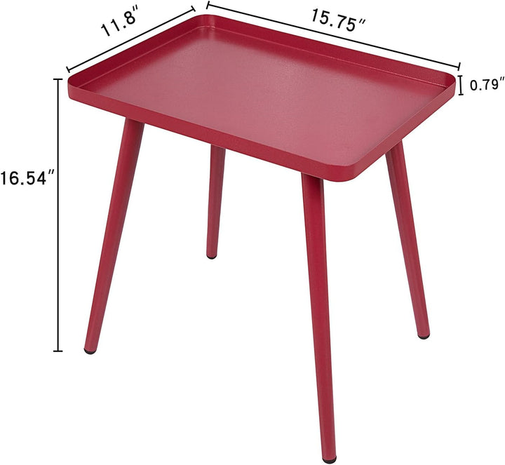 Red Side Table, Small Accent Table for Living Room Bedroom