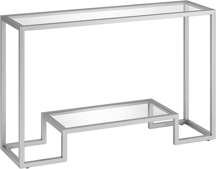 Rectangular Console Table, Entryway Accent Furniture, Satin Nickel