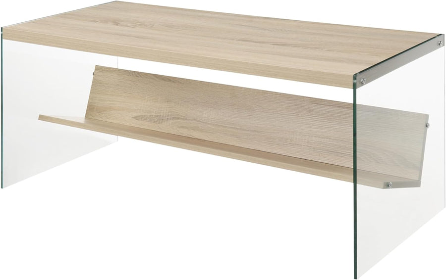 Soho Coffee Table, Weathered White/Glass