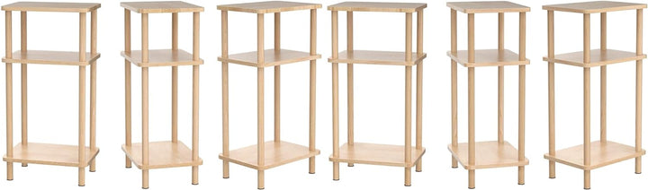 Set of 2 Solid Wood End Tables, 3-Tier Side Tables