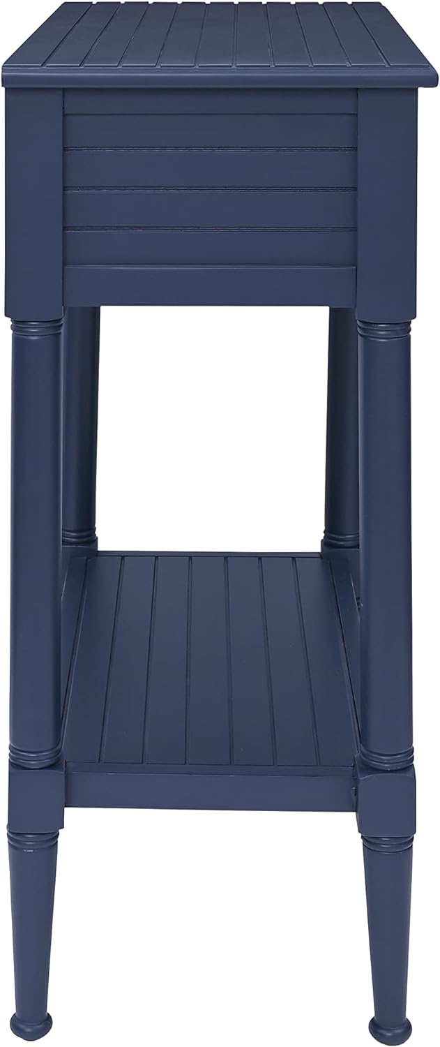 Raleigh Navy Accent Table with Storage and Pulls