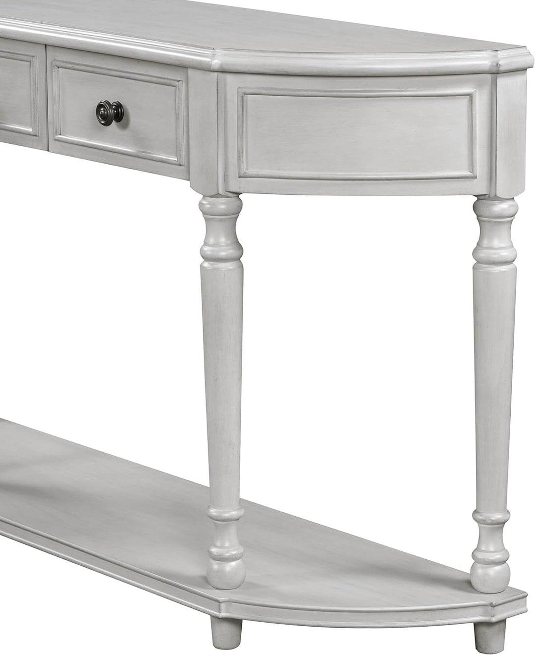 Retro Curved Console Table, Gray Wash