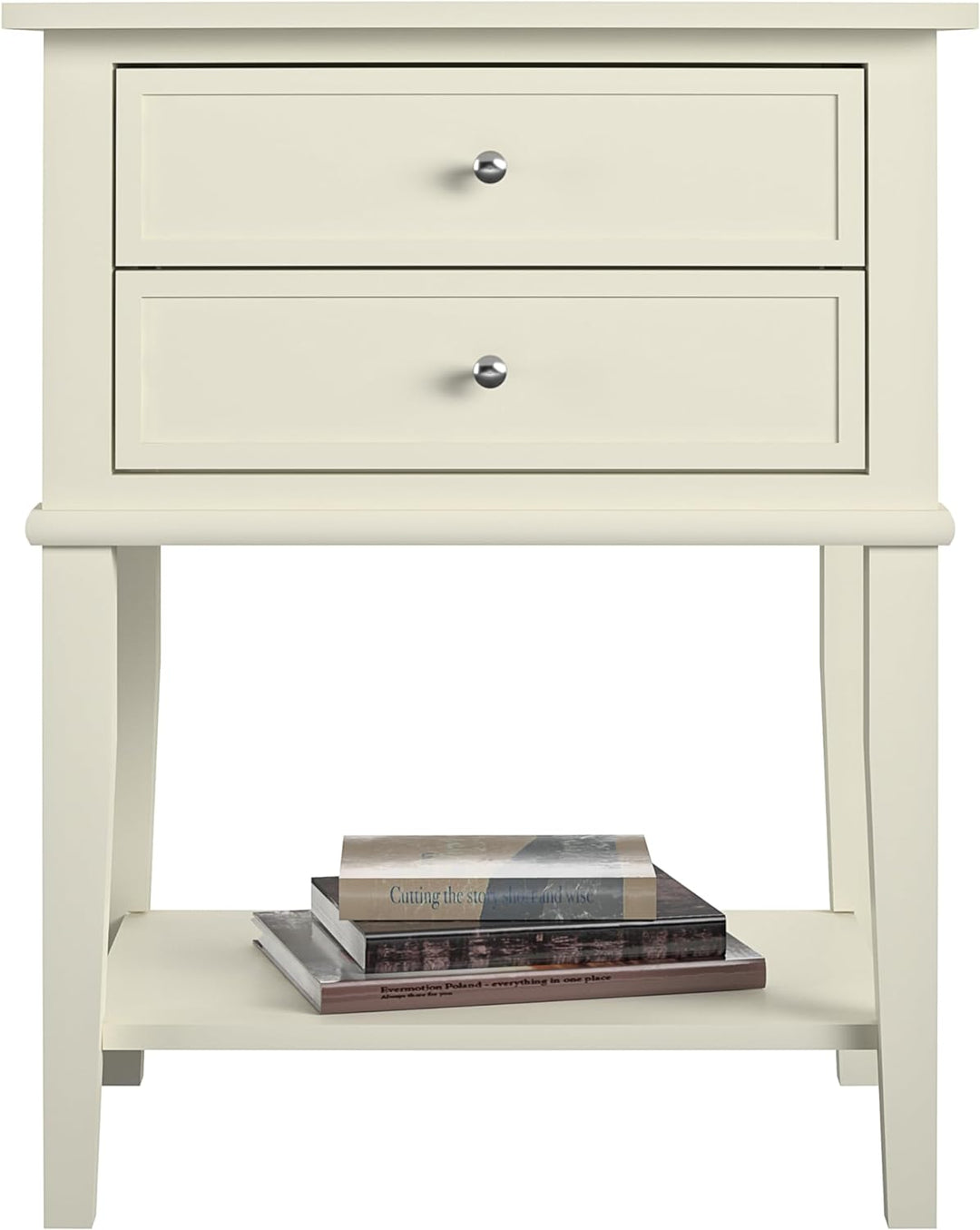 Franklin Accent Table, 2 Drawers, Soft White