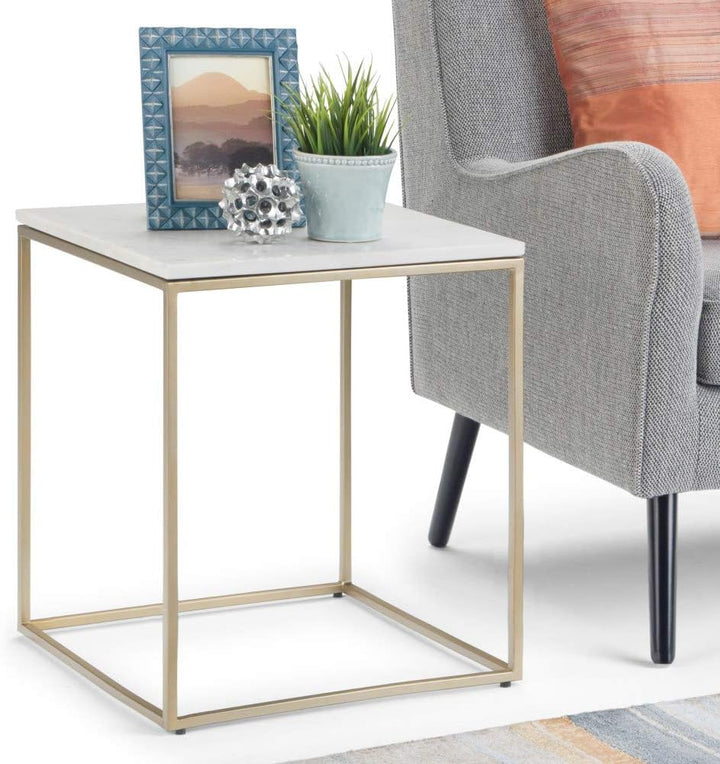 Kline Modern Industrial Metal Accent Side Table