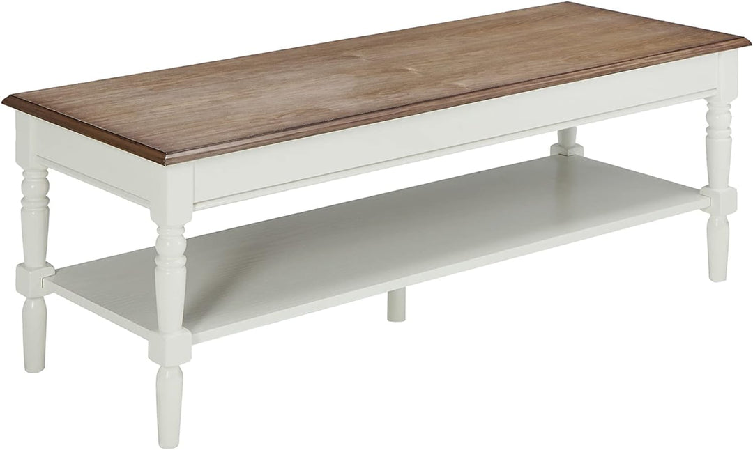 Convenience Concepts French Country Coffee Table, Driftwood/White