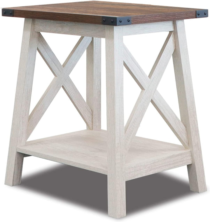 Side Table Farmhouse Wood Nightstand