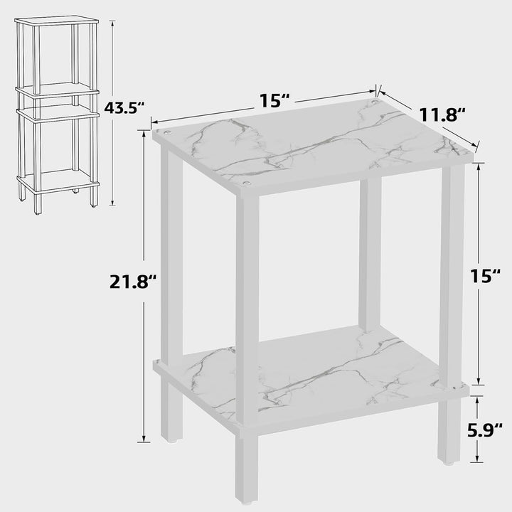 2-Tier Storage Shelf Sofa Table Small Space