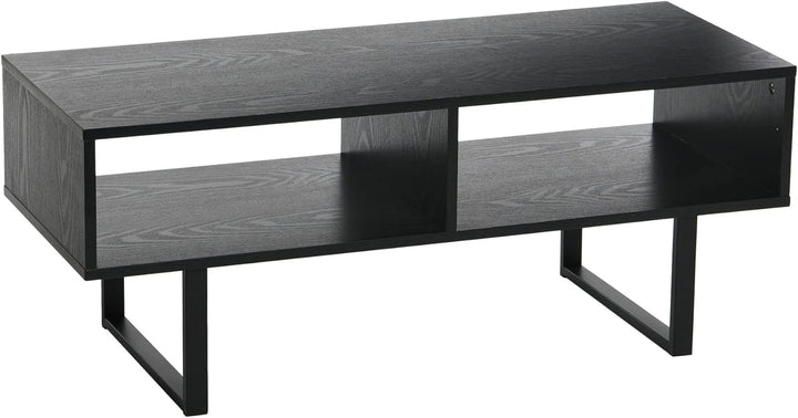 Jamestown TV Stand Coffee Table with Rectangular Storage, Black Oak