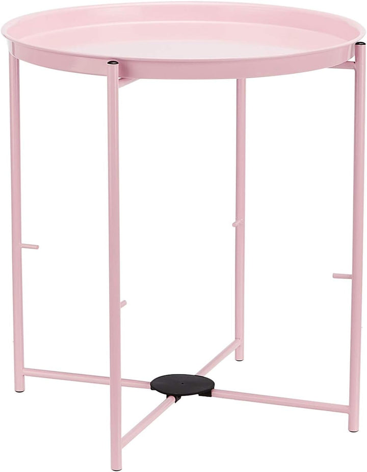 Basics Round Storage End Table, Dusty Pink, 17.7"D x 17.7"W