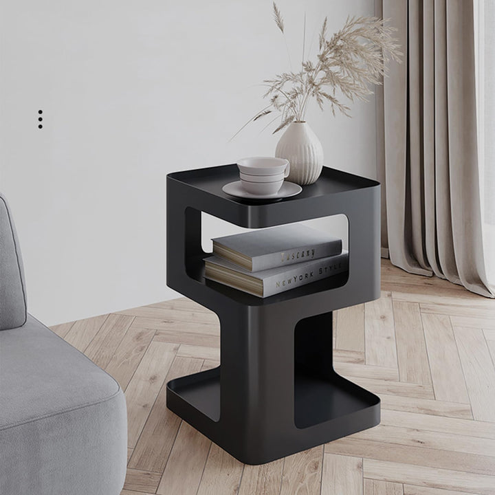 Side Table,Modern end Table,Black Metal nightstand