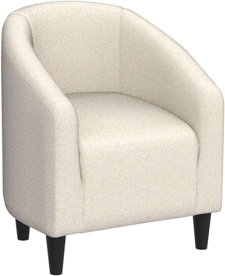 Barrel Chair, Soft Sherpa Accent Chair Ivory