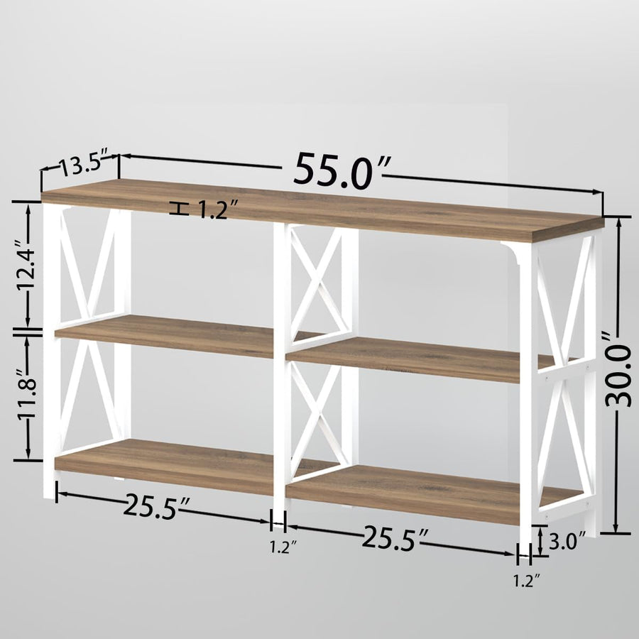 Farmhouse Entryway Table, Industrial Wood Sofa Table