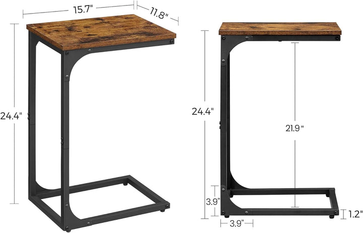 C-Shaped End Table, Small Side Table for Couch