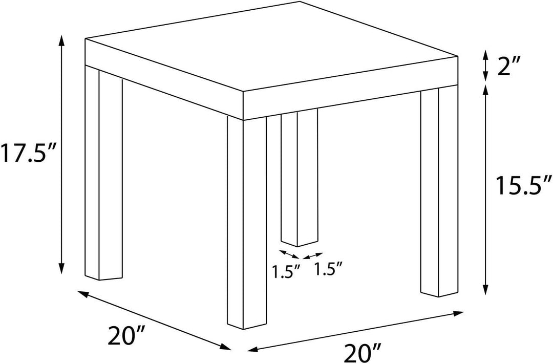 Parsons End Table, White