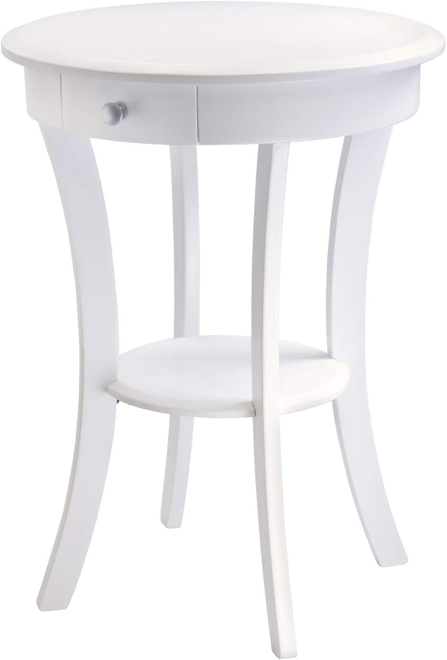 Wood Sasha Accent Table, White, 20