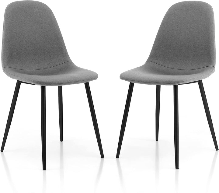 Giantex Modern Dining Chairs, Set of 2, Upholstered Linen, Gray