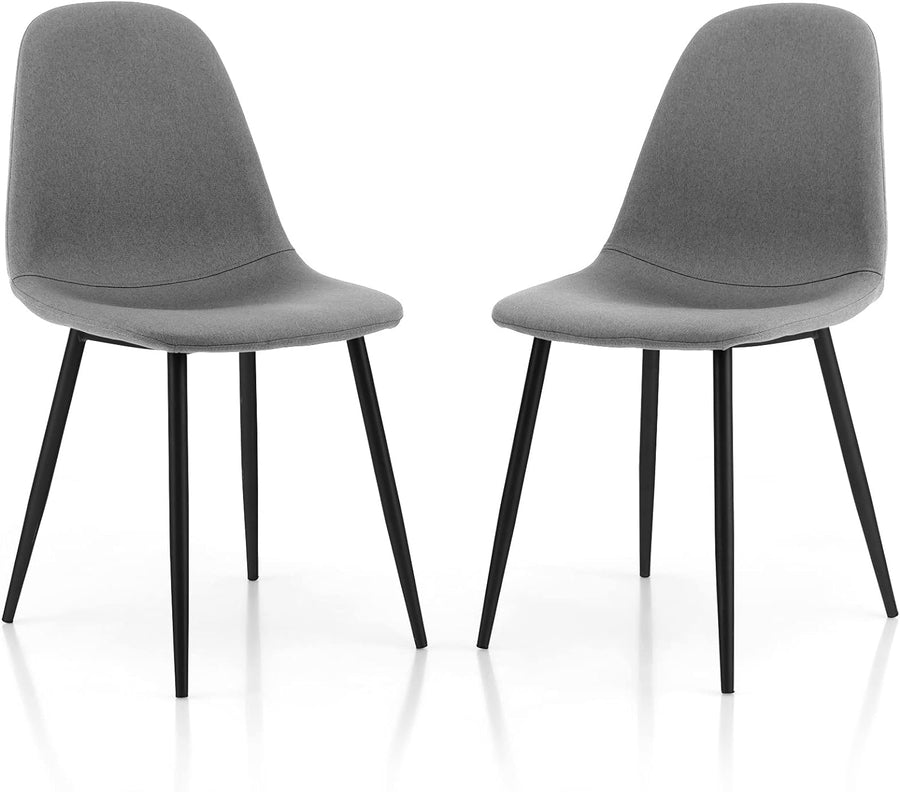 Giantex Modern Dining Chairs, Set of 2, Upholstered Linen, Gray