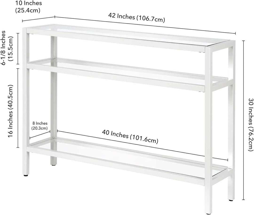 Rectangular Console Table, Entryway Accent Table, White