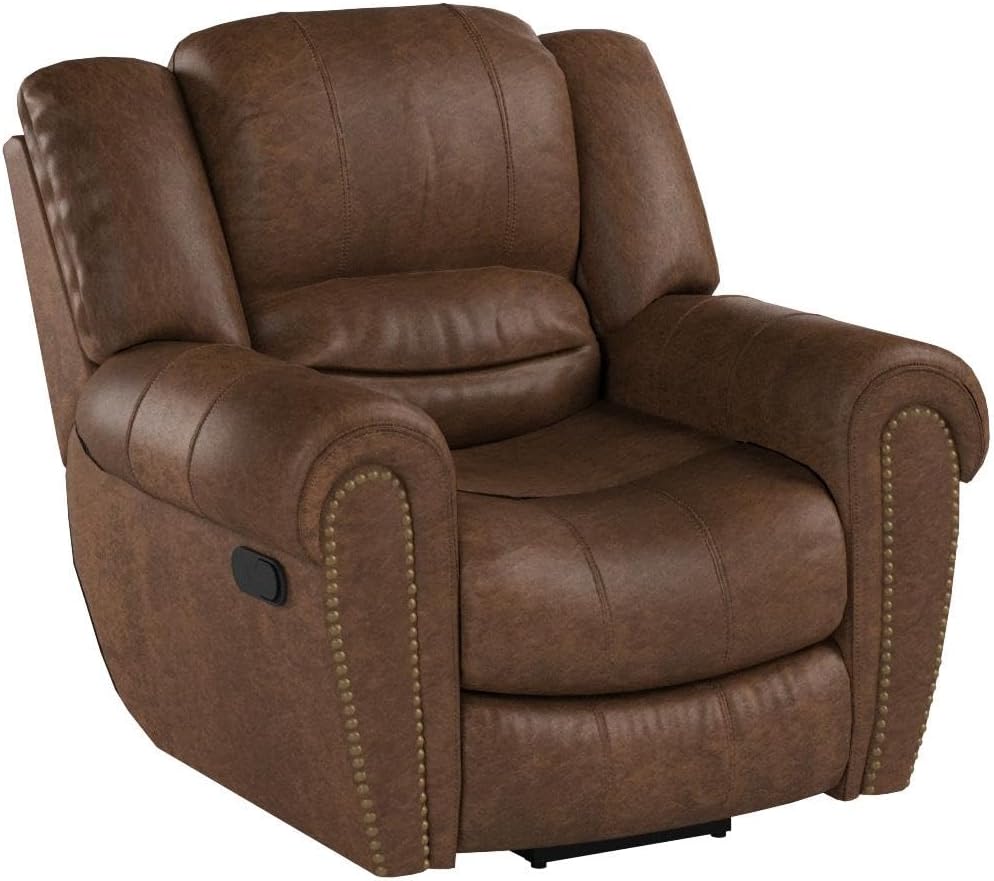 Leather Recliner Chair, Classic Manual, Nut Brown