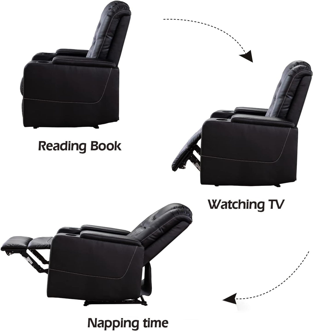 Electric Power Recliner Chair, Breathable Leather