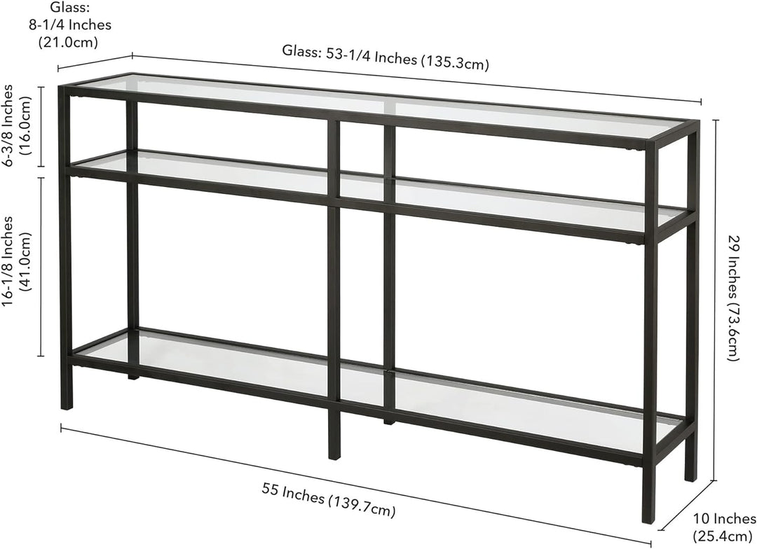 Rectangular Console Table, Blackened Bronze Finish