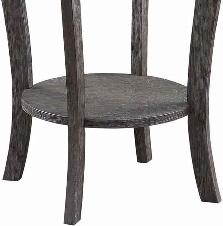 American Heritage Round End Table, Dark Gray Wirebrush