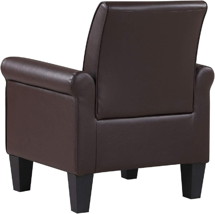 Modern Faux Leather Accent Chair Espresso