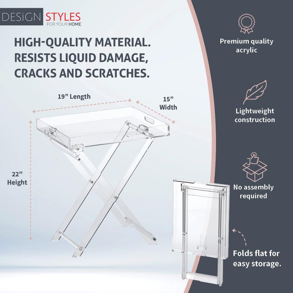 Acrylic Folding Tray Table - Clear