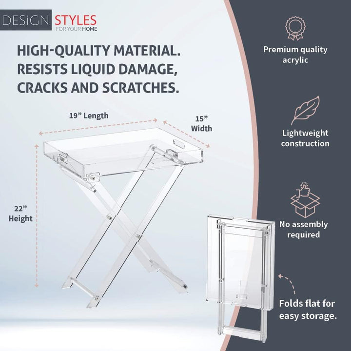 Acrylic Folding Tray Table - Clear