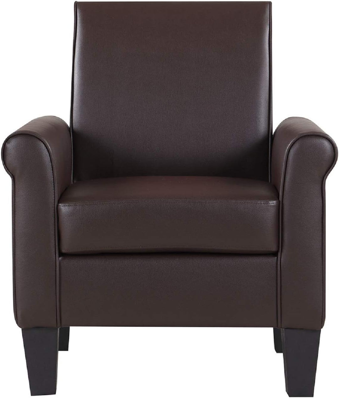 Modern Faux Leather Accent Chair Espresso