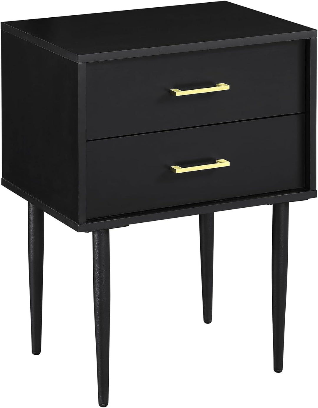 Olivia 2-Drawer Nightstand, Black