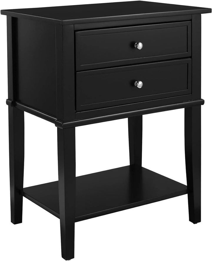 Franklin Accent Table, 2 Drawers, Black