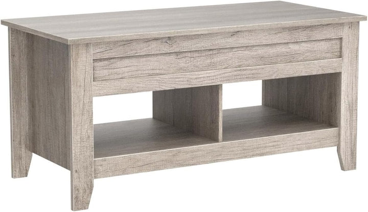 Lift Top Coffee Table with Hidden Storage, Farmhouse Style, Gray