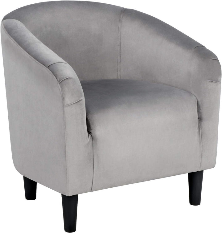 Velvet Accent Chair, Upholstered Barrel Chair