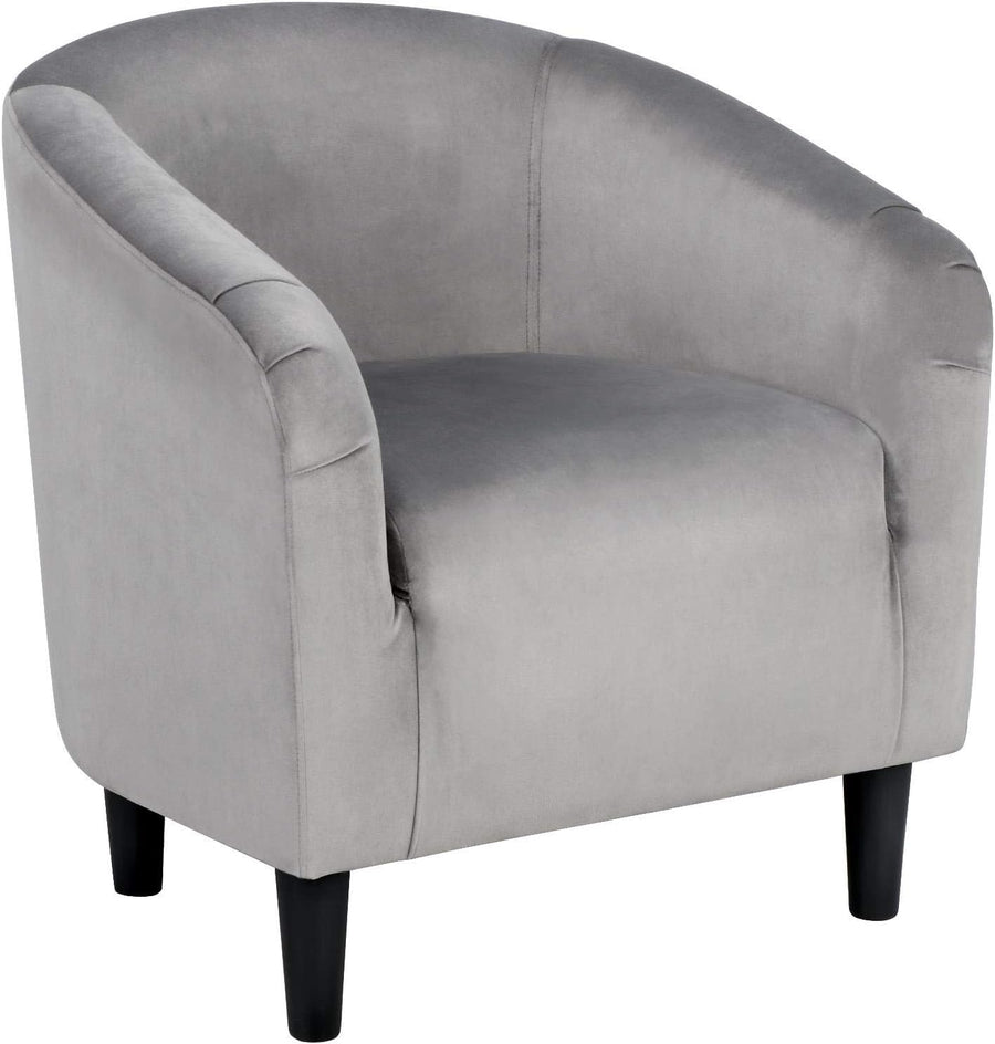 Velvet Accent Chair, Modern Club Chair Grey