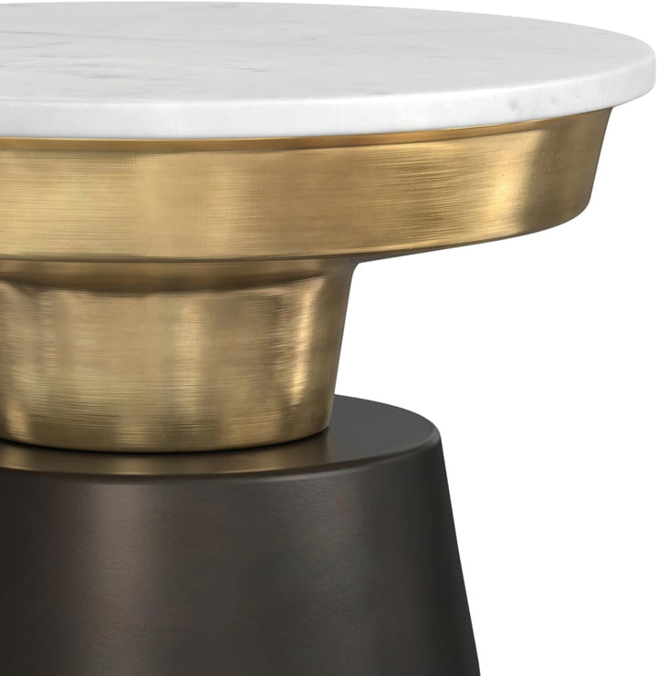 Jaxine 16" Metal Side Table Black Gold