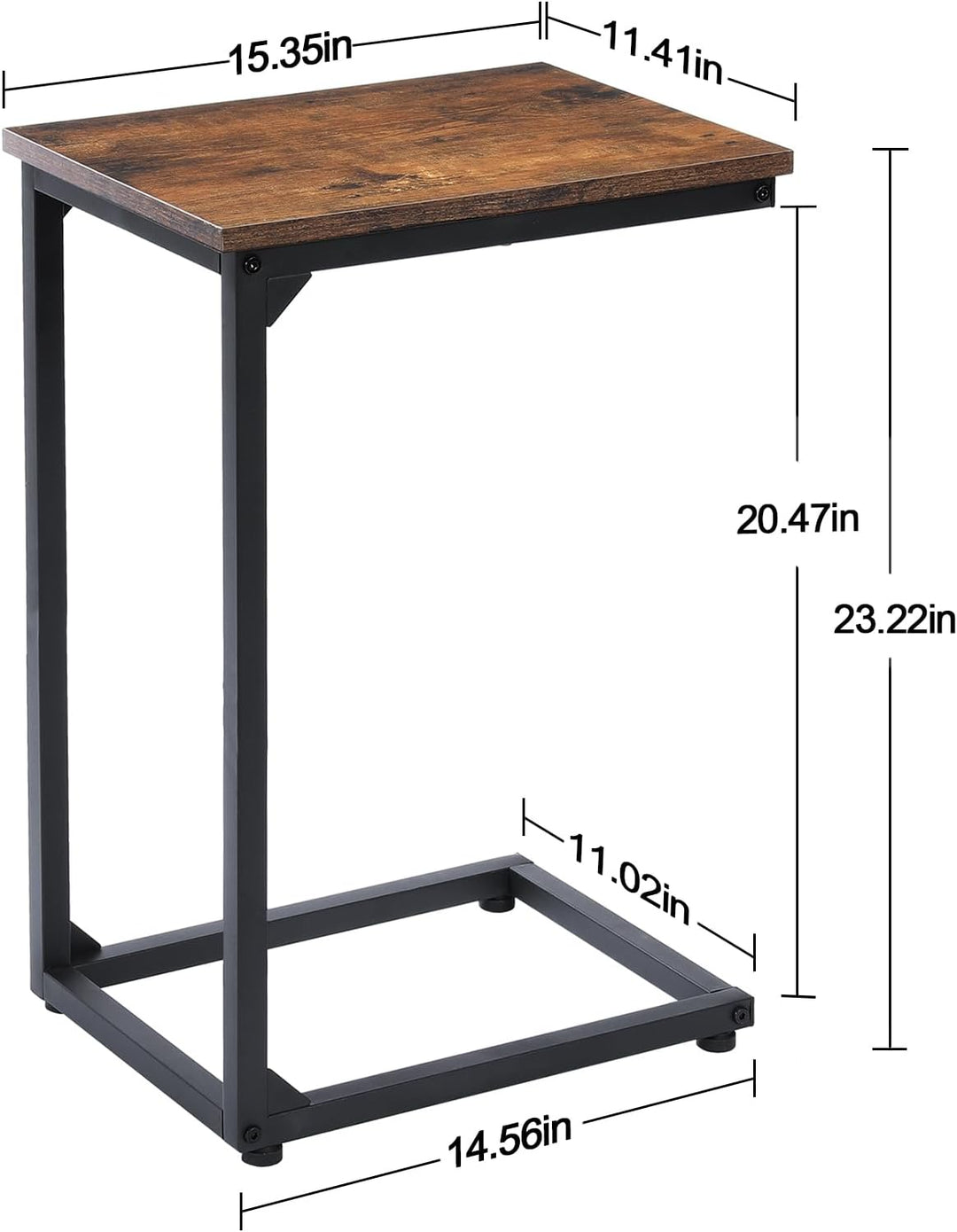 C Shaped End Table, Side Tables for Small Space