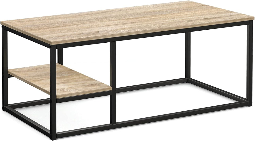 Versatile Coffee Table with Steel Frame, Industrial Design, Gray