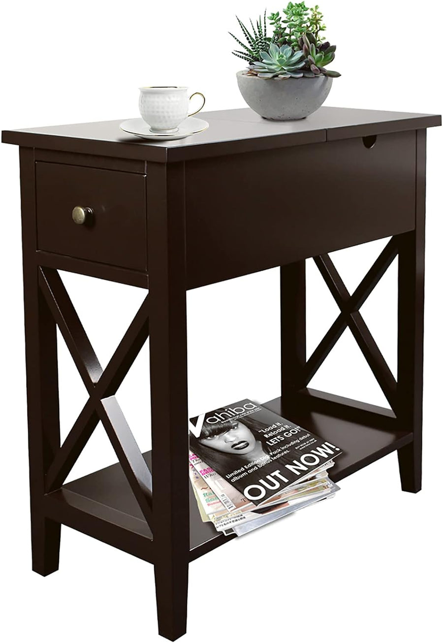 End Table with Drawer, Espresso