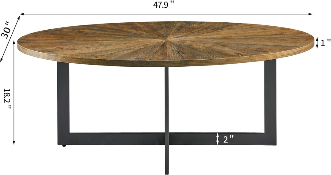 Solid Wood Coffee Table, Mid-Century Modern Design, Brown Tea