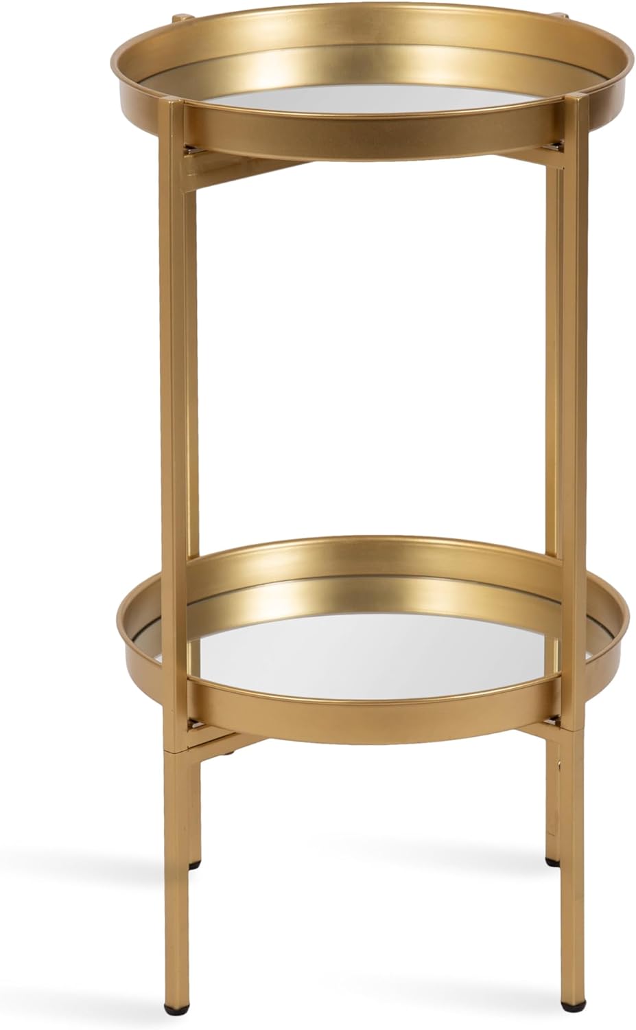 Celia Round Accent Tray Table, Gold